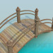 modèle 3D pont de jardin - preview