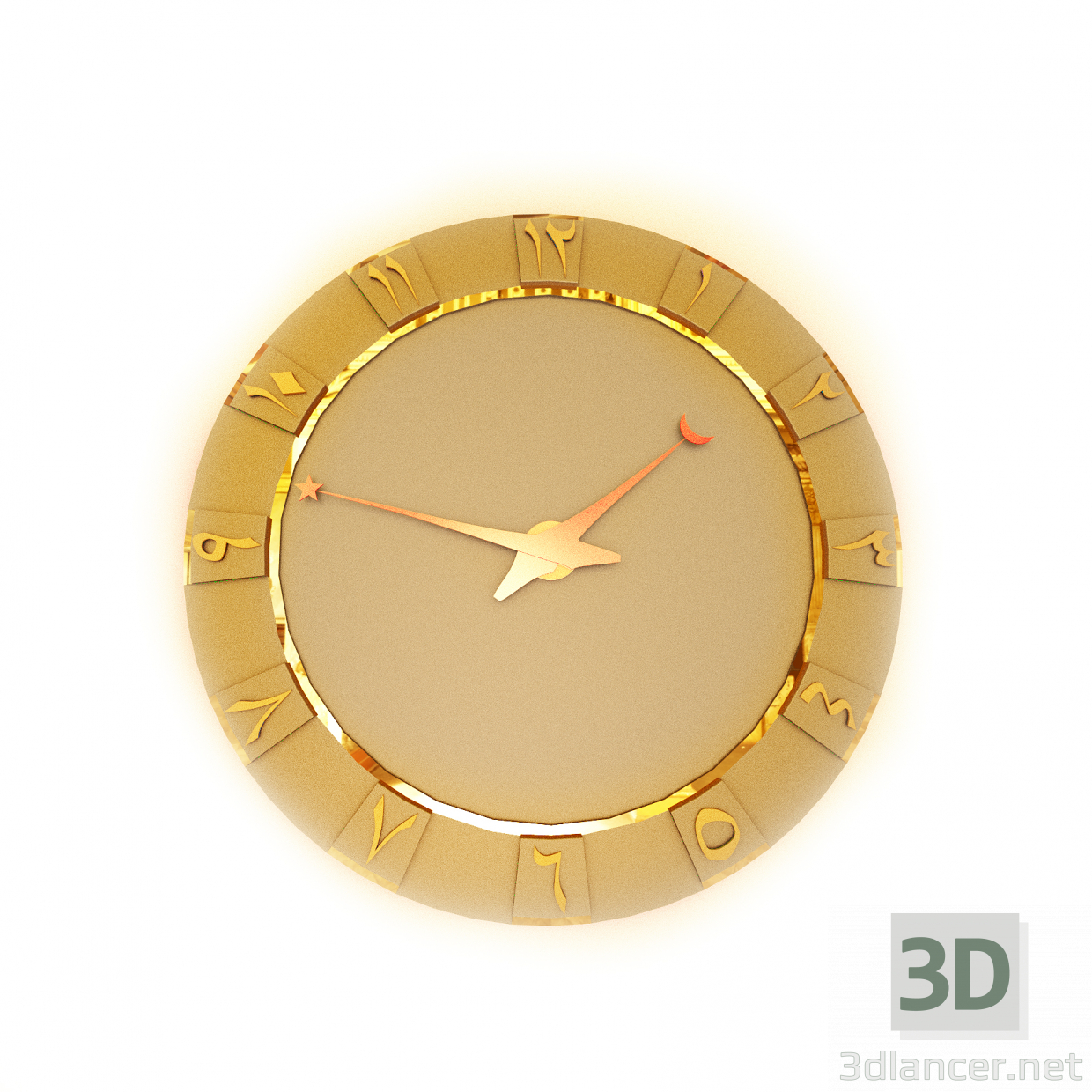 3d model Arab clock - preview