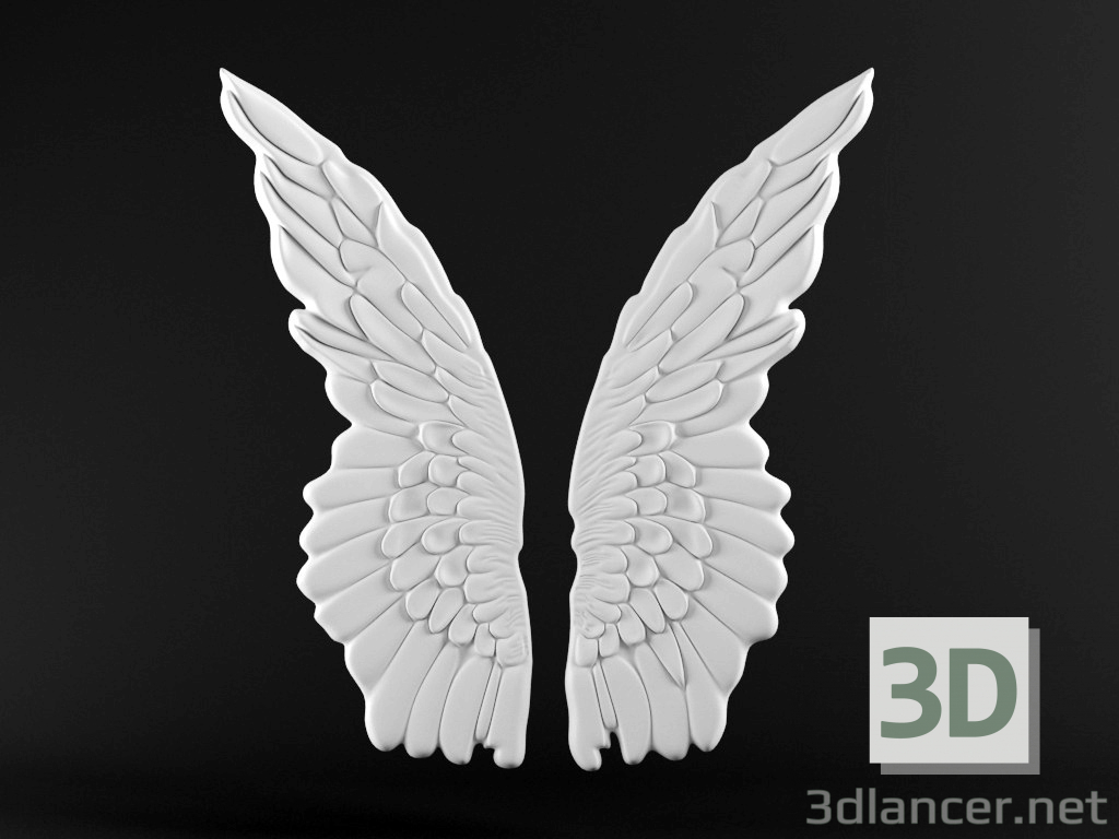 3 डी दीवार सजावट पंख मॉडल खरीद - रेंडर