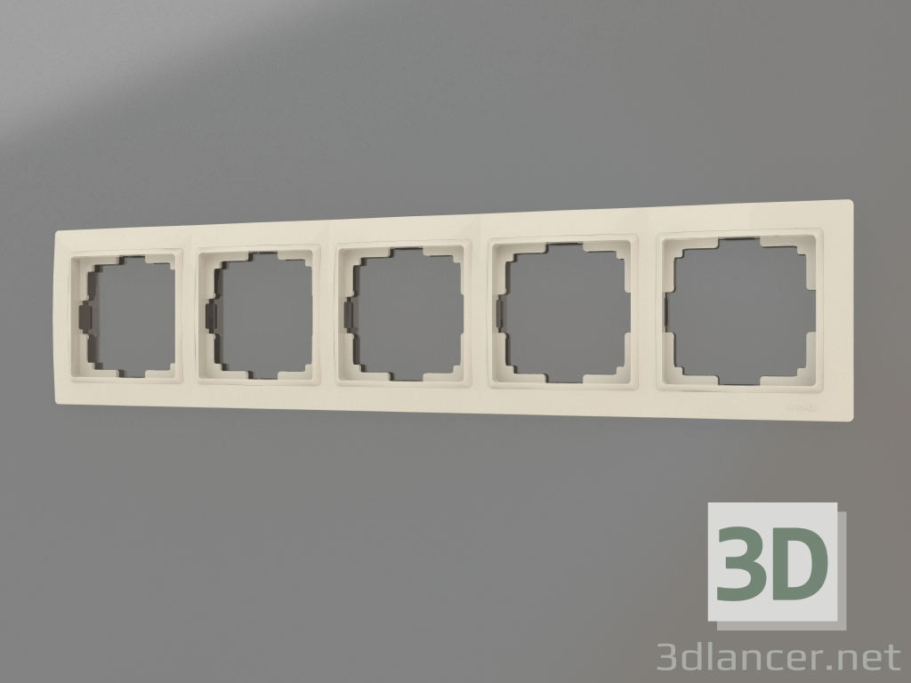 Modelo 3d Moldura para 5 postes Snabb Basic (marfim) - preview