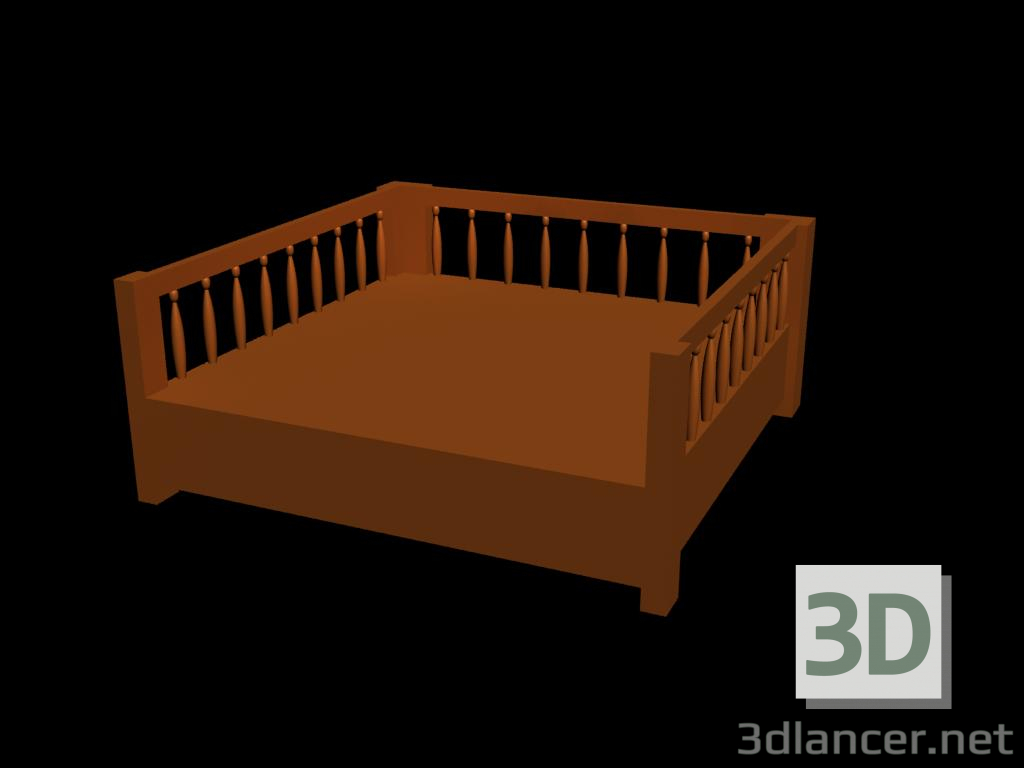 3d model cama de caballete - vista previa