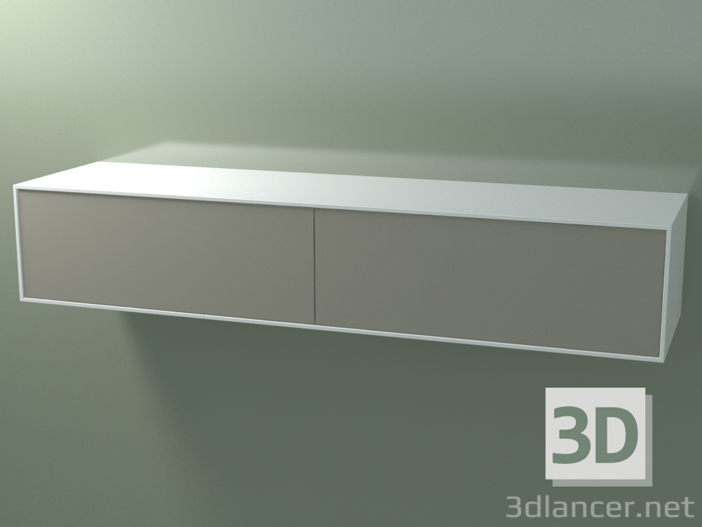 3 डी मॉडल डबल बॉक्स (8AUGMENTB02, ग्लेशियर व्हाइट C01, HPL P04, L 192, P 50, H 36 cm) - पूर्वावलोकन