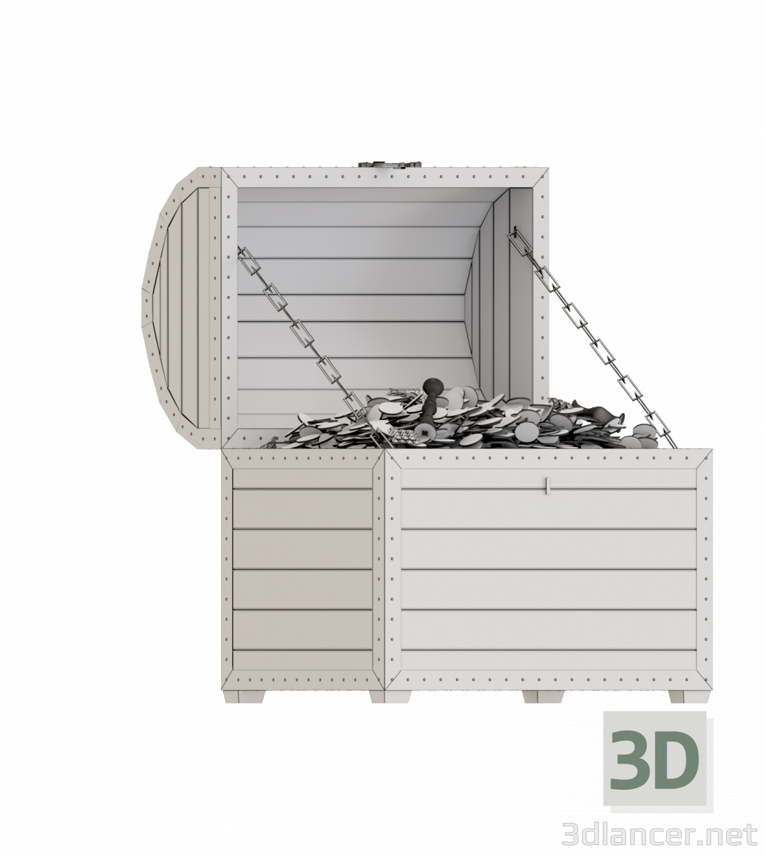 3D Hazine sandıkları modeli satın - render