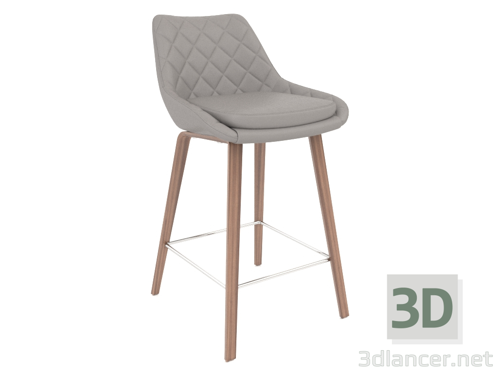 3D modeli Yarı bar sandalyesi Joan (65) (açık gri) - önizleme