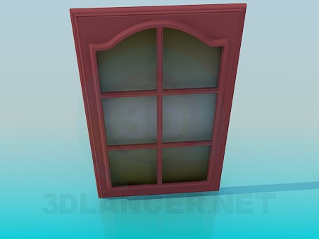3d model Puerta corta con vidrio - vista previa