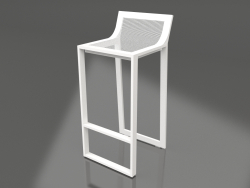 High stool with a high back (White)
