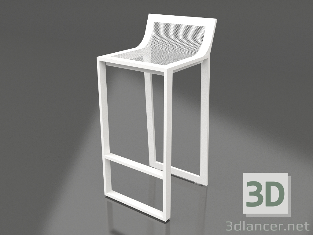 3D modeli Yüksek sırtlı yüksek tabure (Beyaz) - önizleme