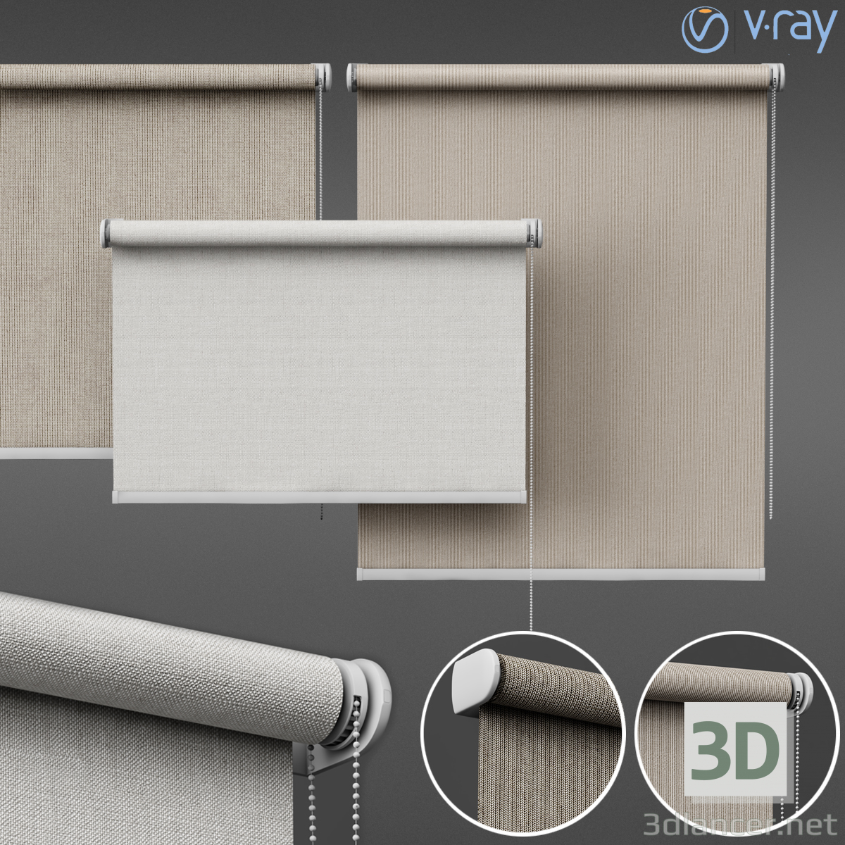 juego de persianas enrollables 01 3D modelo Compro - render