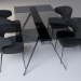 3d Concepto Glassy Keen стол раскладной чёрный+Concepto Keen стул нефтяной серый модель купить - ракурс