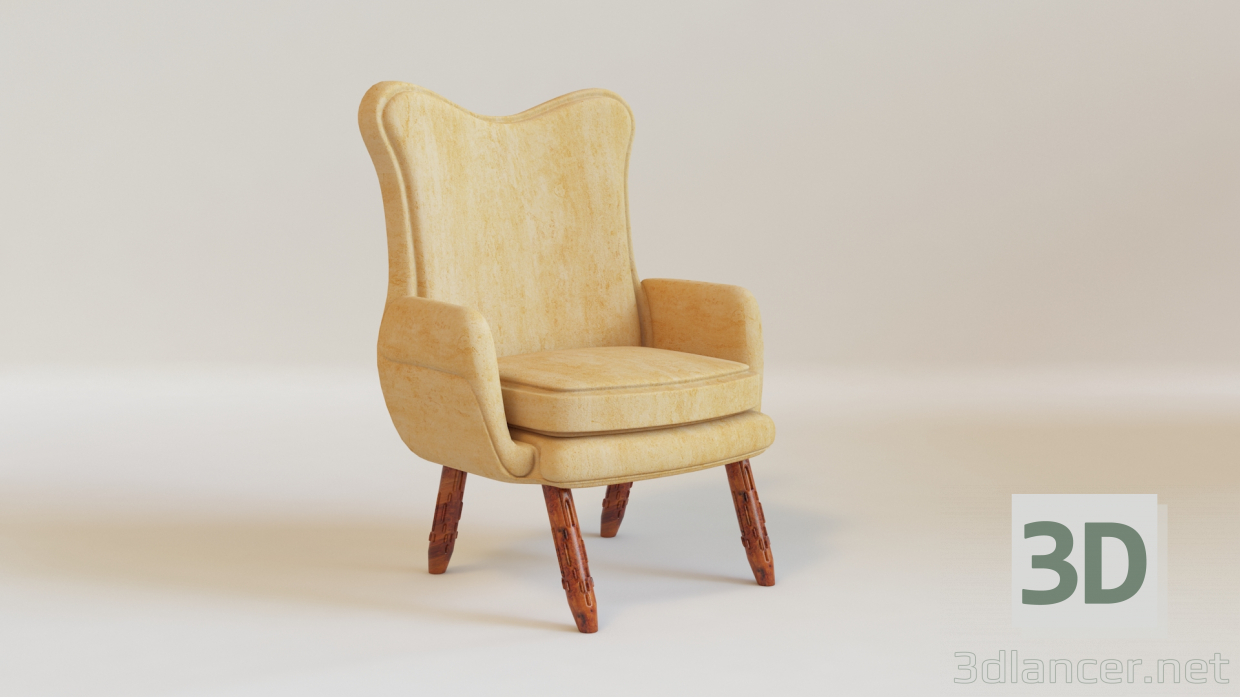 3D Modell Vintage Stuhl - Vorschau