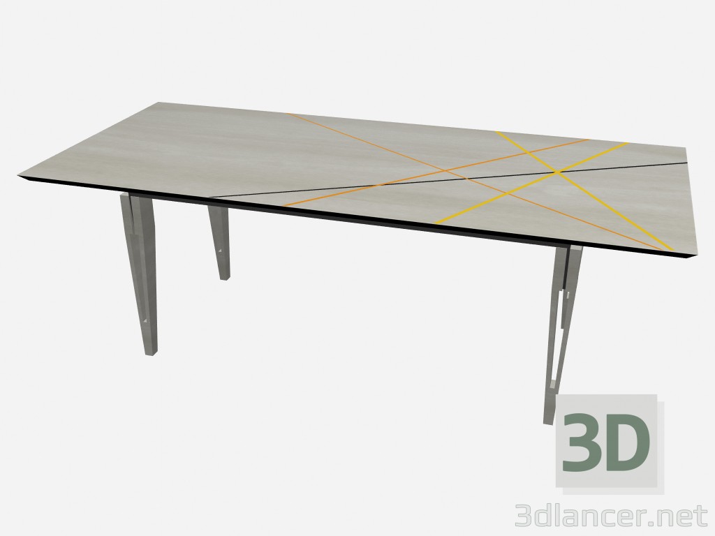 modello 3D Rettangolare tavolo 1 janet - anteprima