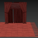 modèle 3D de Ensemble de rideaux à rideaux et tulle romains 03 acheter - rendu