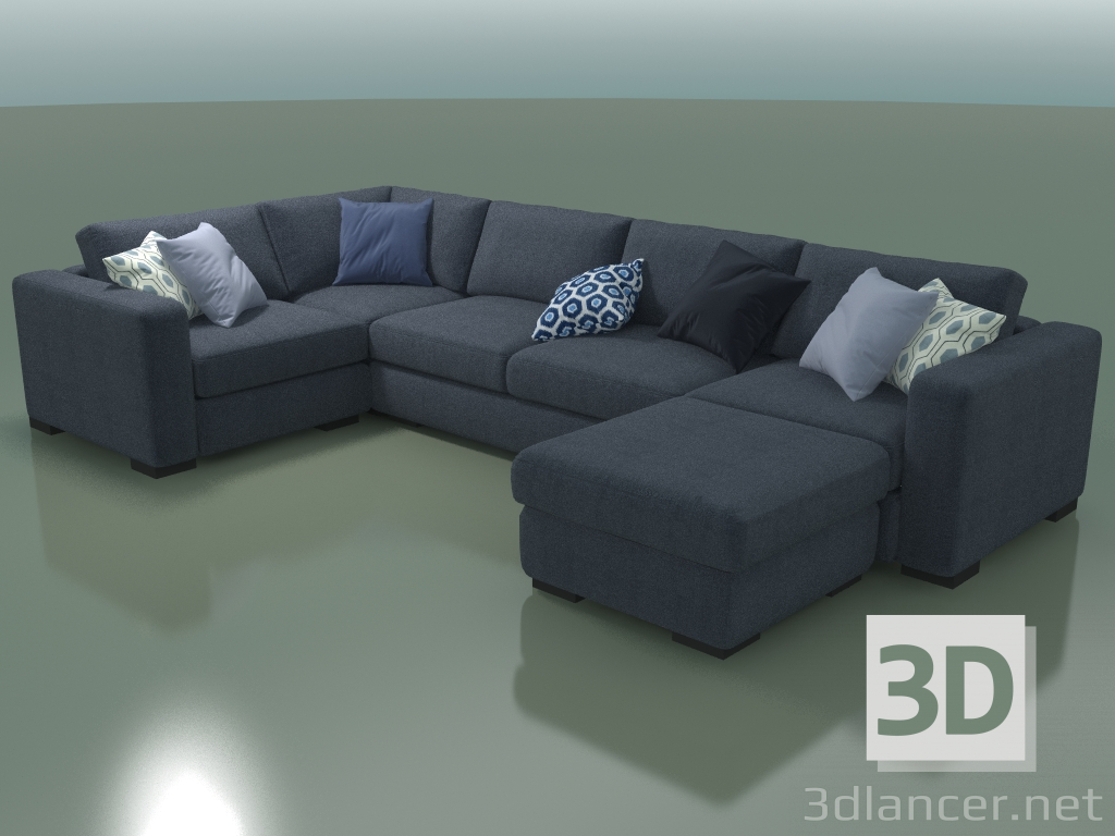 3D modeli Köşe kanepe (modül 4 + 9 + 6 + puf) - önizleme