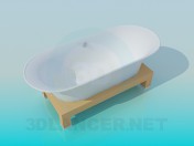 Bath on a wooden stand