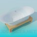 3D Modell Badewanne auf Holzunterbau - Vorschau