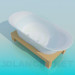 modello 3D Vasca da bagno su un basamento di legno - anteprima