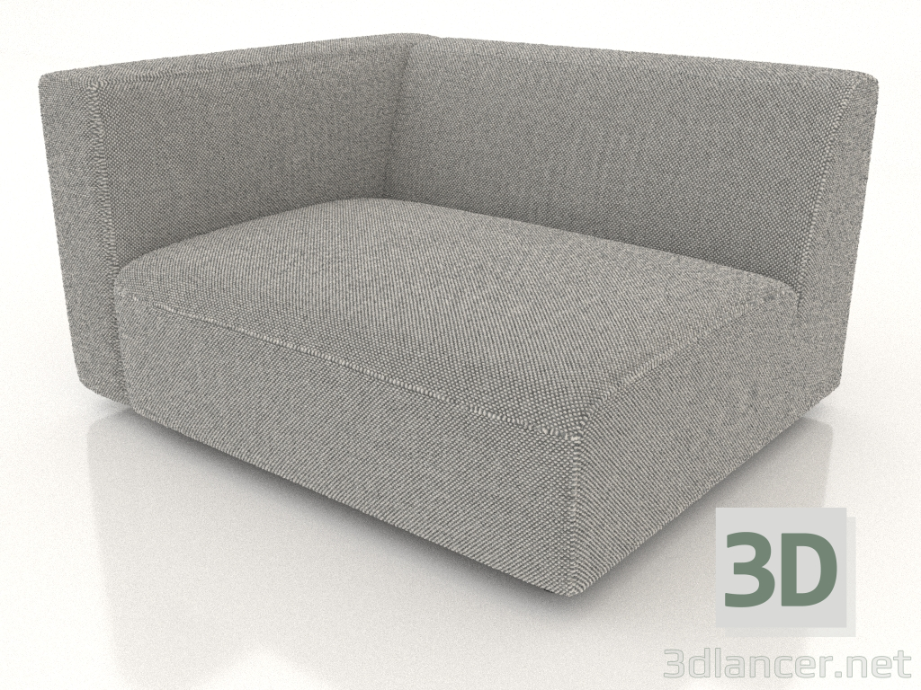 modello 3D Modulo divano 1 posto (XL) 103x100 con bracciolo a sinistra - anteprima