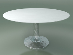 गोल खाने की मेज (136, चमकदार सफेद)