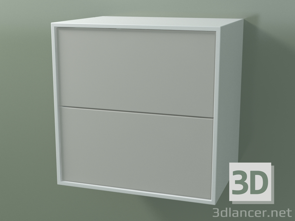 3D Modell Doppelbox (8AUACA01, Gletscherweiß C01, HPL P02, L 48, P 36, H 48 cm) - Vorschau
