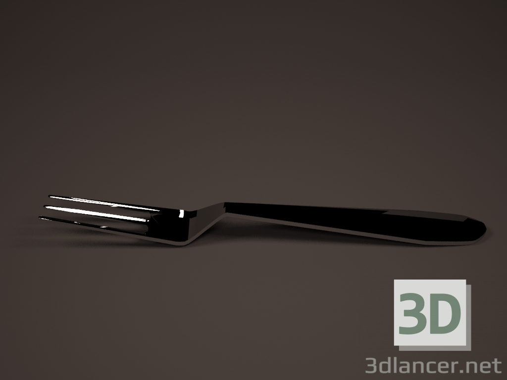 3d folk, fork chrome model buy - render
