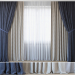 3d Curtains with tulle set 3 in 1 модель купить - ракурс