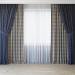 3d Curtains with tulle set 3 in 1 model buy - render