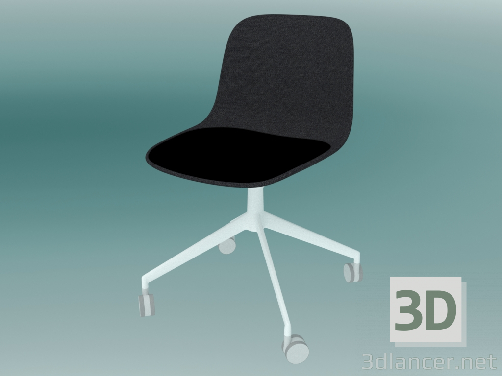 3D Modell Stuhl mit SEELA-Rollen (S342 mit Polsterung und Holzverkleidung) - Vorschau