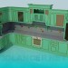 3D Modell Große Küche set - Vorschau