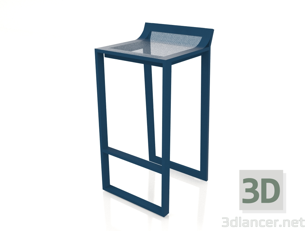 modello 3D Sgabello alto con schienale basso (Grigio blu) - anteprima