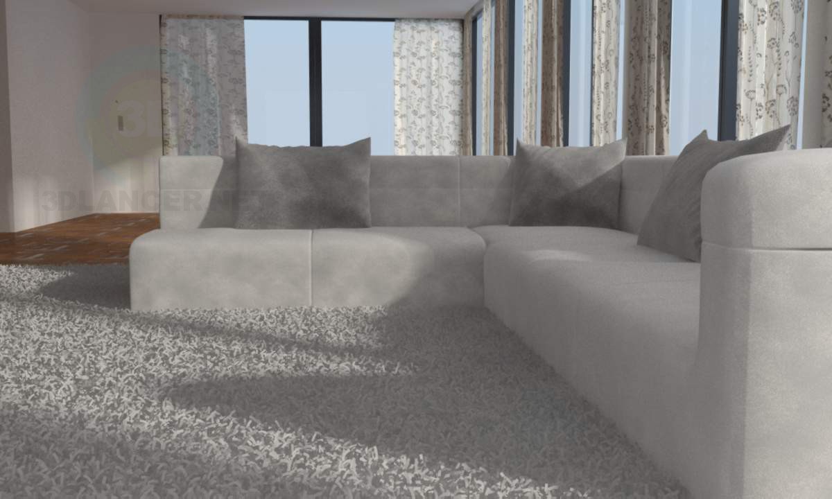 Modelo 3d Sofá-cama na sala de estar - preview