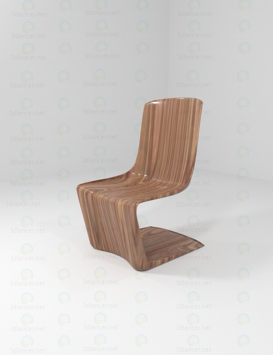 modello 3D Di legno sedia - anteprima