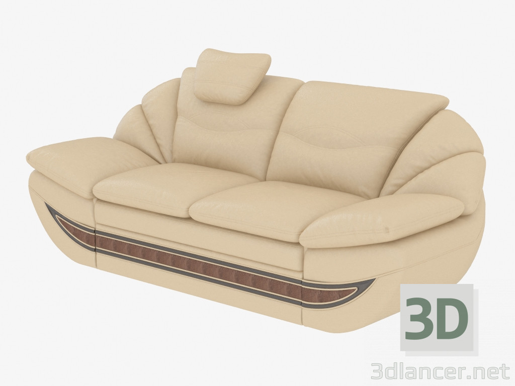 modèle 3D Canapé en cuir - preview