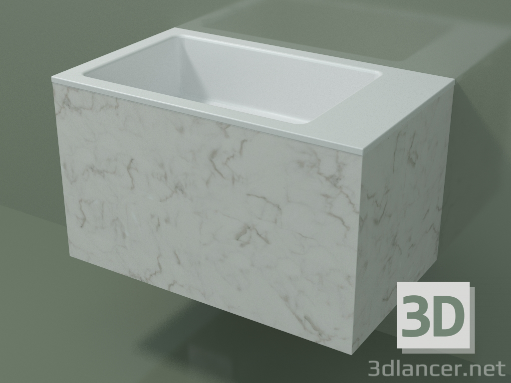 modello 3D Lavabo sospeso (02R132102, Carrara M01, L 60, P 36, H 36 cm) - anteprima