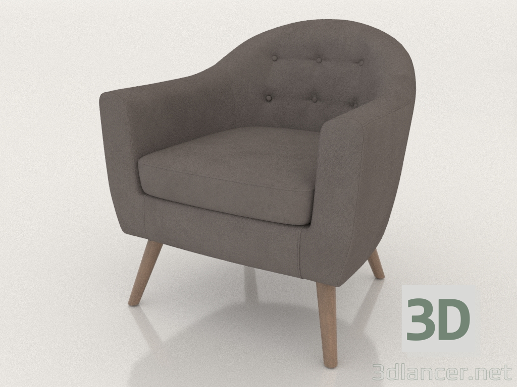 3D Modell Sessel Florence (grau-beige) - Vorschau