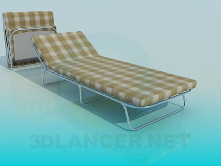 3 डी मॉडल बिस्तर गद्दे के साथ तह - पूर्वावलोकन