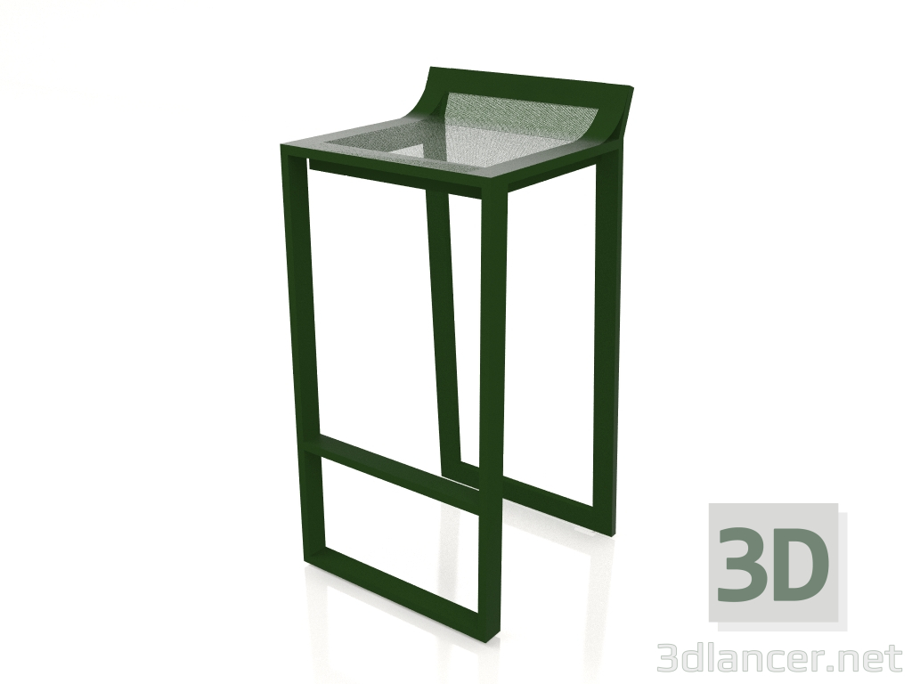modello 3D Sgabello alto con schienale basso (Verde bottiglia) - anteprima
