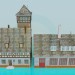 3d модель Здание пожарной станции – превью