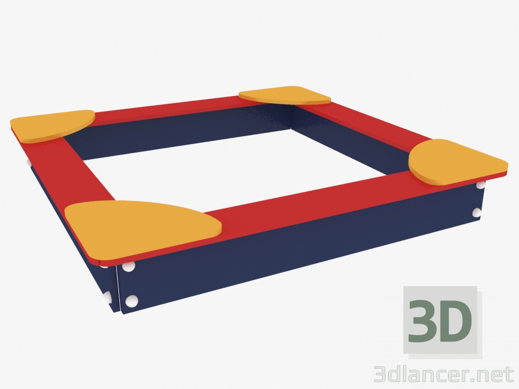 Modelo 3d Caixa de areia infantil 1.6 × 1.6 × 0.2 m (5313) - preview
