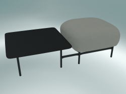 Sistema di sedute componibili Isole (NN1, pouf con tavolo quadrato)