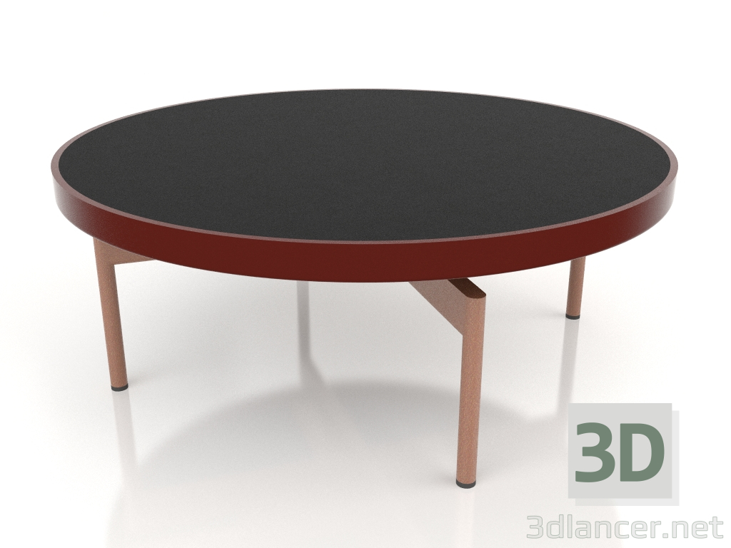 modello 3D Tavolino rotondo Ø90x36 (Rosso vino, DEKTON Domoos) - anteprima