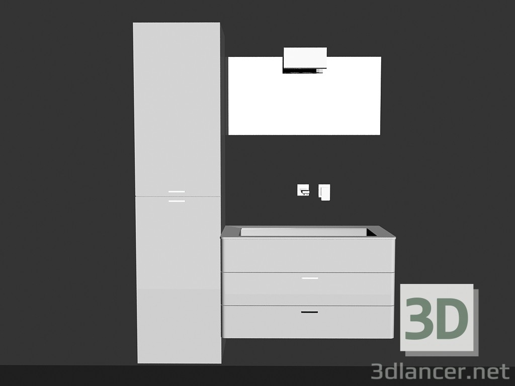 3d model Sistema modular para baño (canción 3) - vista previa