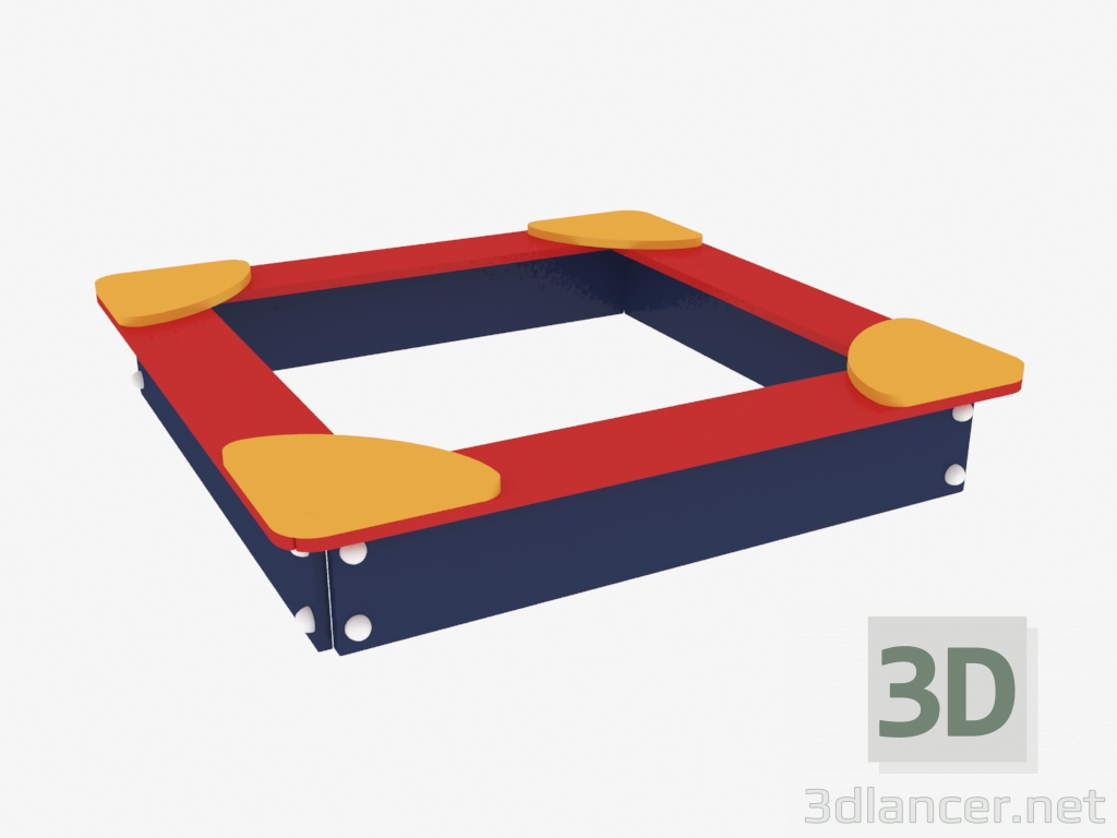 3 डी मॉडल बच्चों के खेलने के सैंडबॉक्स 1.3 × 1.3 × 0.2 मीटर (5314) - पूर्वावलोकन