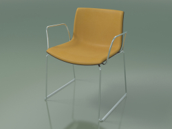 Stuhl 2076 (auf Kufen, mit Armlehnen, mit Frontverkleidung, Polypropylen PO00404)