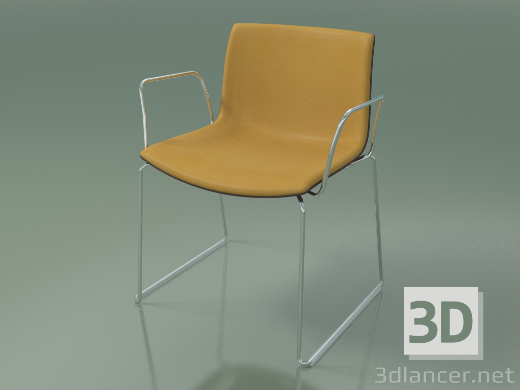 modèle 3D Chaise 2076 (sur patins, avec accoudoirs, avec garniture avant, polypropylène PO00404) - preview