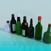 3d model Bottles with alcohol - preview