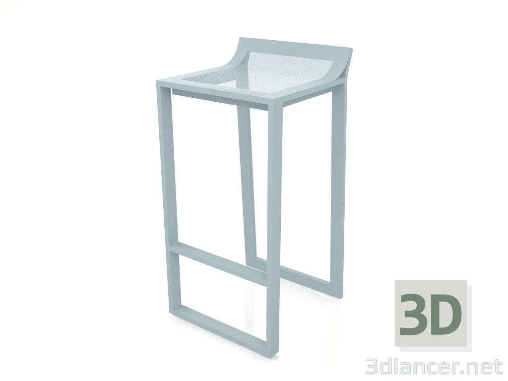 3D modeli Düşük sırtlı yüksek tabure (Mavi gri) - önizleme