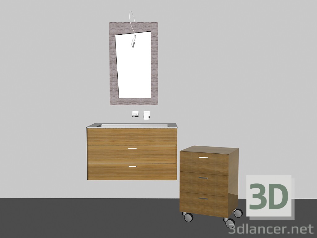 3d model Sistema modular para baño (canto 4) - vista previa