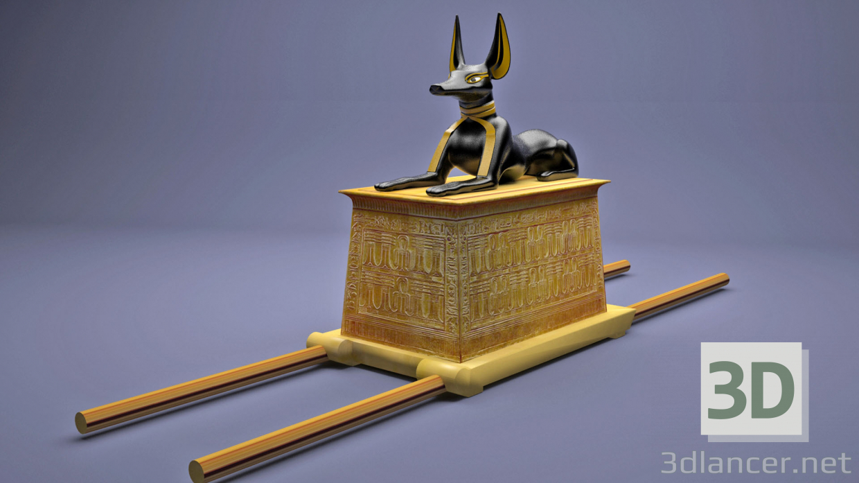 3d Египетский храм Анубиса Тутанхамон 3D модель купить - ракурс