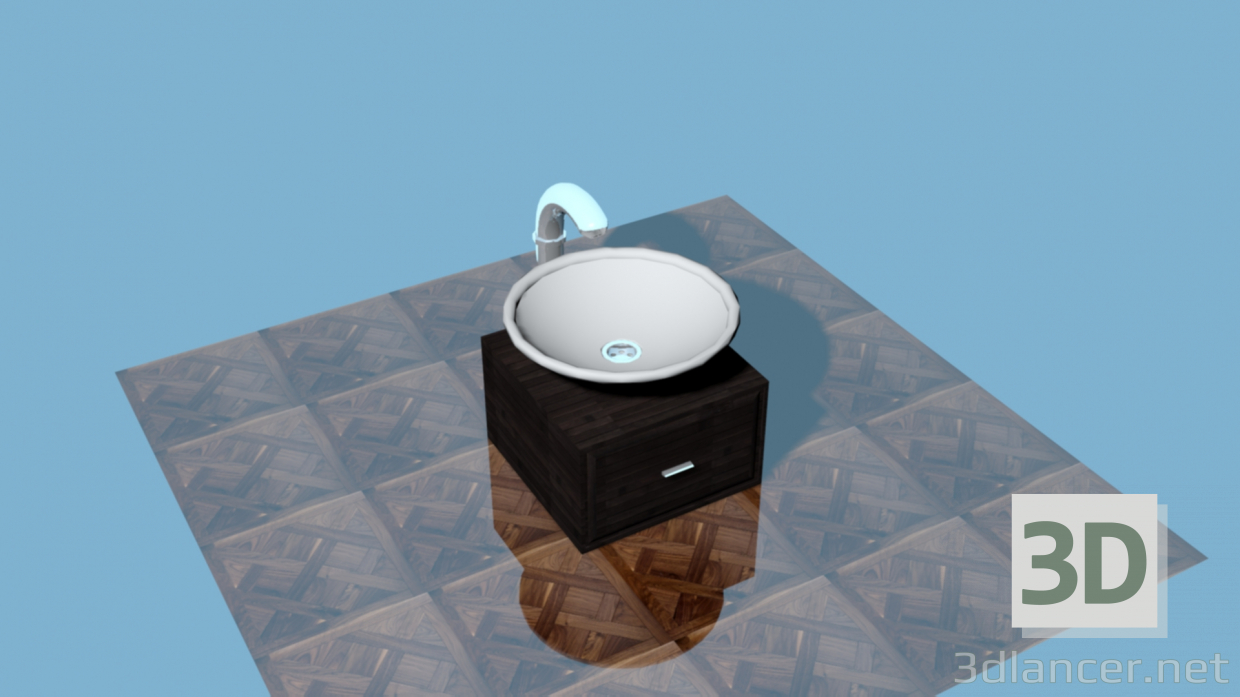 3d Modern sink model buy - render