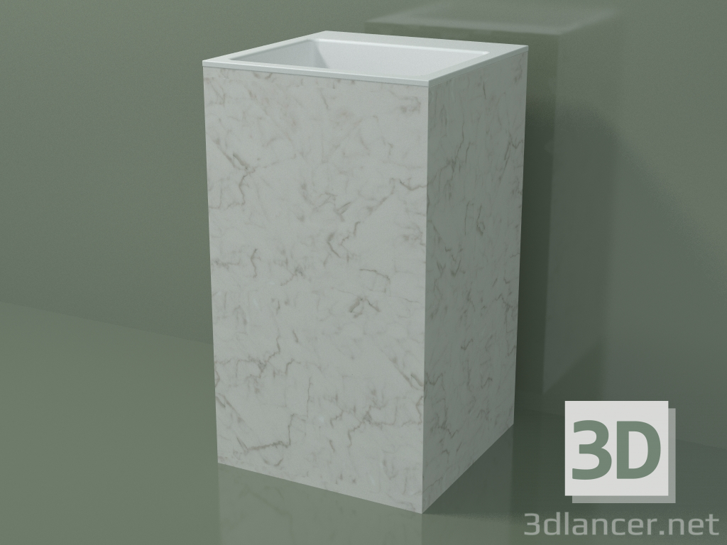 modello 3D Lavabo freestanding (03R126303, Carrara M01, L 48, P 48, H 85 cm) - anteprima